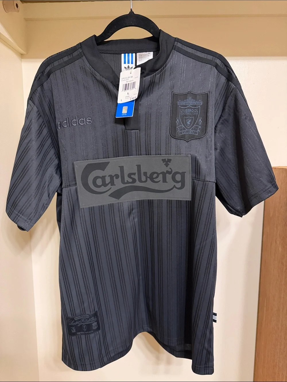 NWT Authentic Adidas Men’s Black Liverpool FC Retro Carlsberg Special 95 Jersey